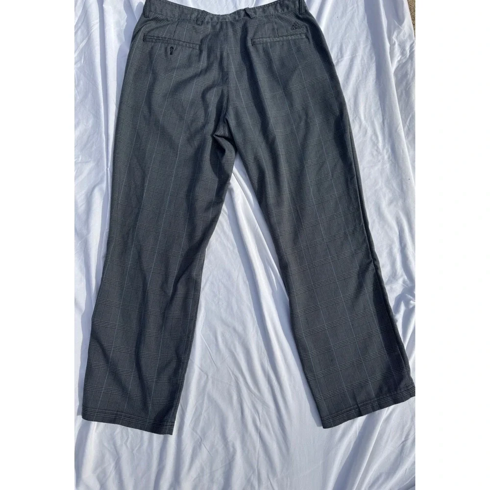 Adidas Mens Grey Glen Plaid Golf Pants 34x30 Blue Check Straight‎ Leg Trousers